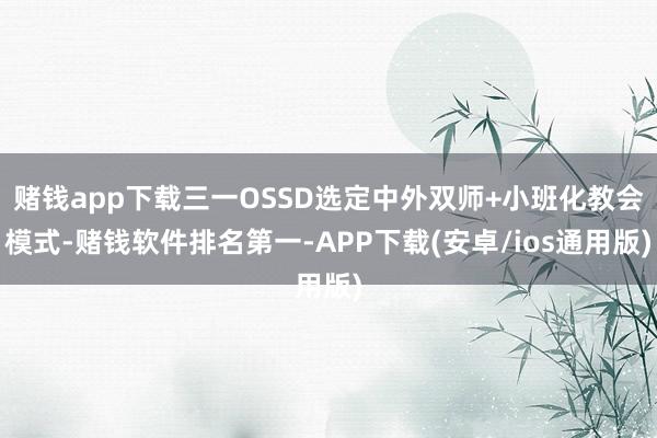 赌钱app下载三一OSSD选定中外双师+小班化教会模式-赌钱软件排名第一-APP下载(安卓/ios通用版)