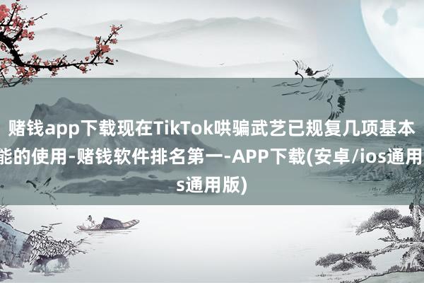 赌钱app下载现在TikTok哄骗武艺已规复几项基本功能的使