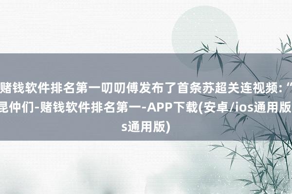 赌钱软件排名第一叨叨傅发布了首条苏超关连视频:“昆仲们-赌钱