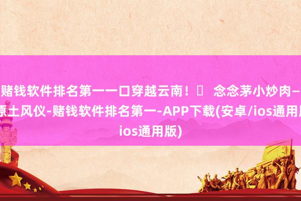 赌钱软件排名第一一口穿越云南！✅ 念念茅小炒肉——原土风仪-