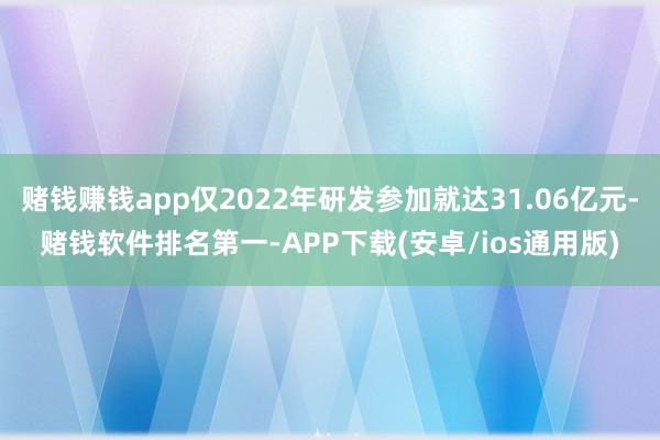 赌钱赚钱app仅2022年研发参加就达31.06亿元-赌钱软
