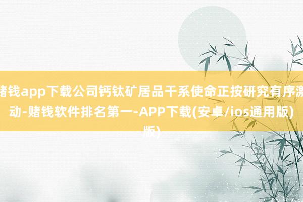 赌钱app下载公司钙钛矿居品干系使命正按研究有序激动-赌钱软件排名第一-APP下载(安卓/ios通用版)