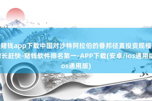 赌钱app下载中国对沙特阿拉伯的番邦径直投资规模增长赶快-赌